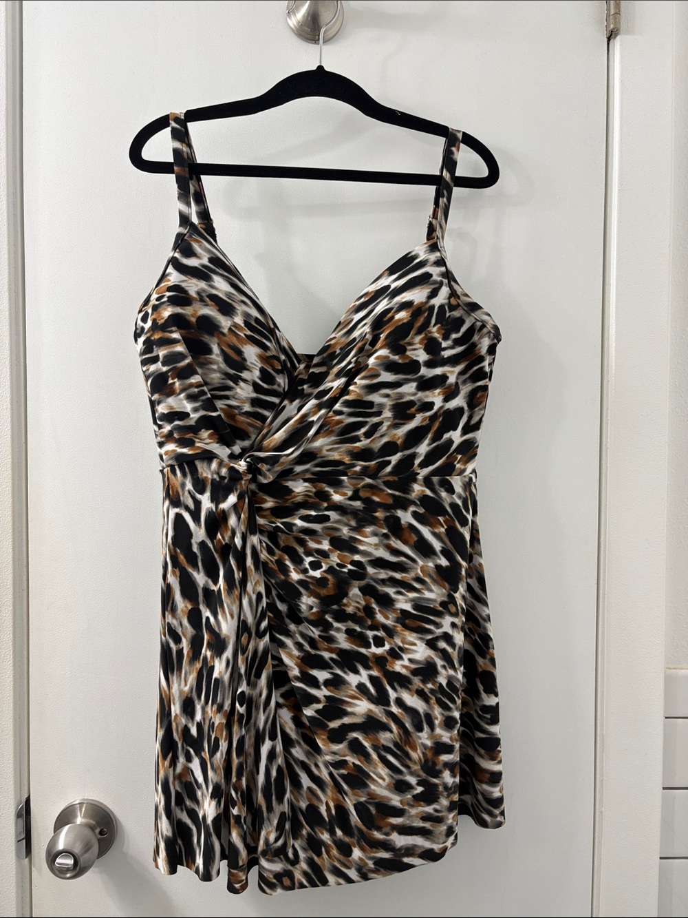 Miraclesuit Leopard-Print One-Piece Swimsuit in Black, White & Brown